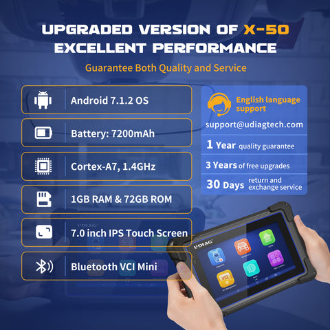 Herramienta de diagnóstico de sistema completo X-50 con sistema operativo Android